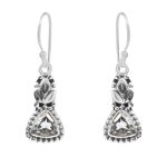 Blue Topaz Nepali Style 0.75" 925 Silver Earrings (RS104-20)