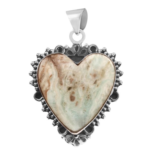 Green Argonite 1.75" 925 Sterling Silver Pendant (RS104-72)
