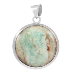 Green Argonite 1.25" 925 Sterling Silver Pendant (RS104-77)