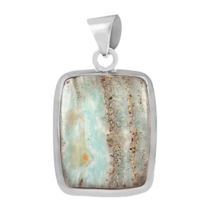 Green Argonite 1.25" 925 Sterling Silver Pendant (RS104-78)