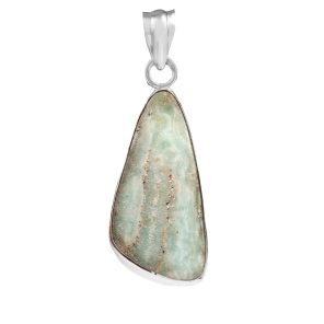 Green Argonite 1.5" 925 Sterling Silver Pendant (RS104-80)