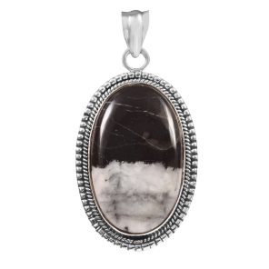 White Buffalo Turquoise 1.8" 925 Sterling Silver Pendant (RS103-78)