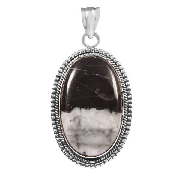 White Buffalo Turquoise 1.8" 925 Sterling Silver Pendant (RS103-78)