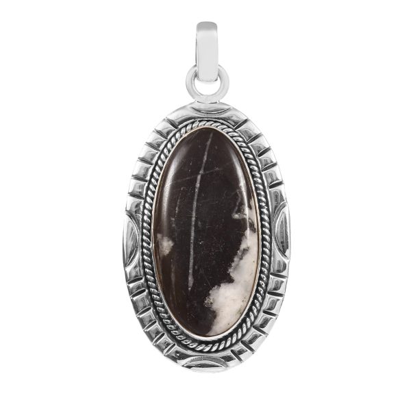 White Buffalo Turquoise 2.25" 925 Sterling Silver Pendant (RS103-79)