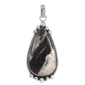 White Buffalo Turquoise 1.75" 925 Sterling Silver Pendant (RS103-88)