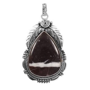 White Buffalo Turquoise 2" 925 Sterling Silver Pendant (RS103-97)