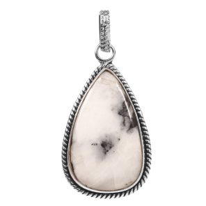 White Buffalo Turquoise 1.5" 925 Sterling Silver Pendant (RS103-106)
