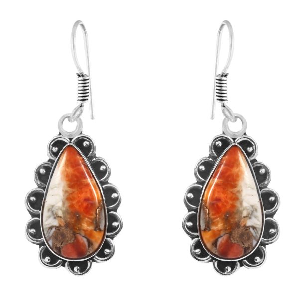 Spiny Oyster Turquoise 1" 925 Silver Earring (RS10-32)