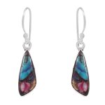 Pink Dahlia Turquoise 0.75" 925 Silver Earring (RS10-67)