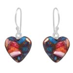 Pink Dahlia Turquoise 0.75" 925 Silver Earring (RS10-68)