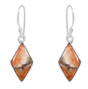 Spiny Oyster Turquoise 0.75" 925 Silver Earring (RS10-44)