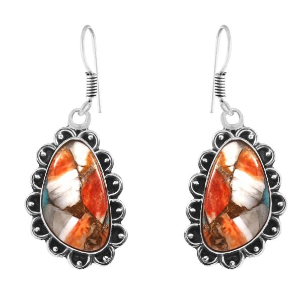 Spiny Oyster Turquoise 1" 925 Silver Earring (RS10-50)