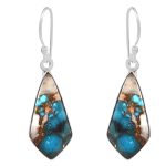 Spiny Oyster Turquoise 1" 925 Silver Earring (RS10-54)