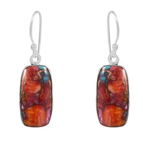 Pink Dahlia Turquoise 0.75" 925 Silver Earring (RS10-99)