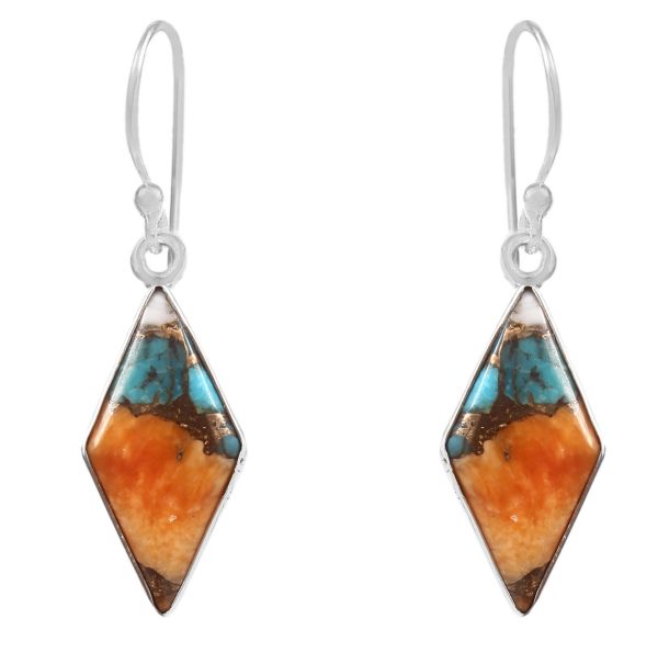 Spiny Oyster Turquoise 1" 925 Silver Earring (RS10-57)
