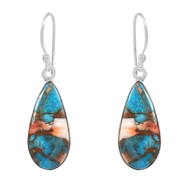 Spiny Oyster Turquoise 1" 925 Silver Earring (RS10-60)