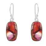 Pink Dahlia Turquoise 0.75" 925 Silver Earring (RS10-104)