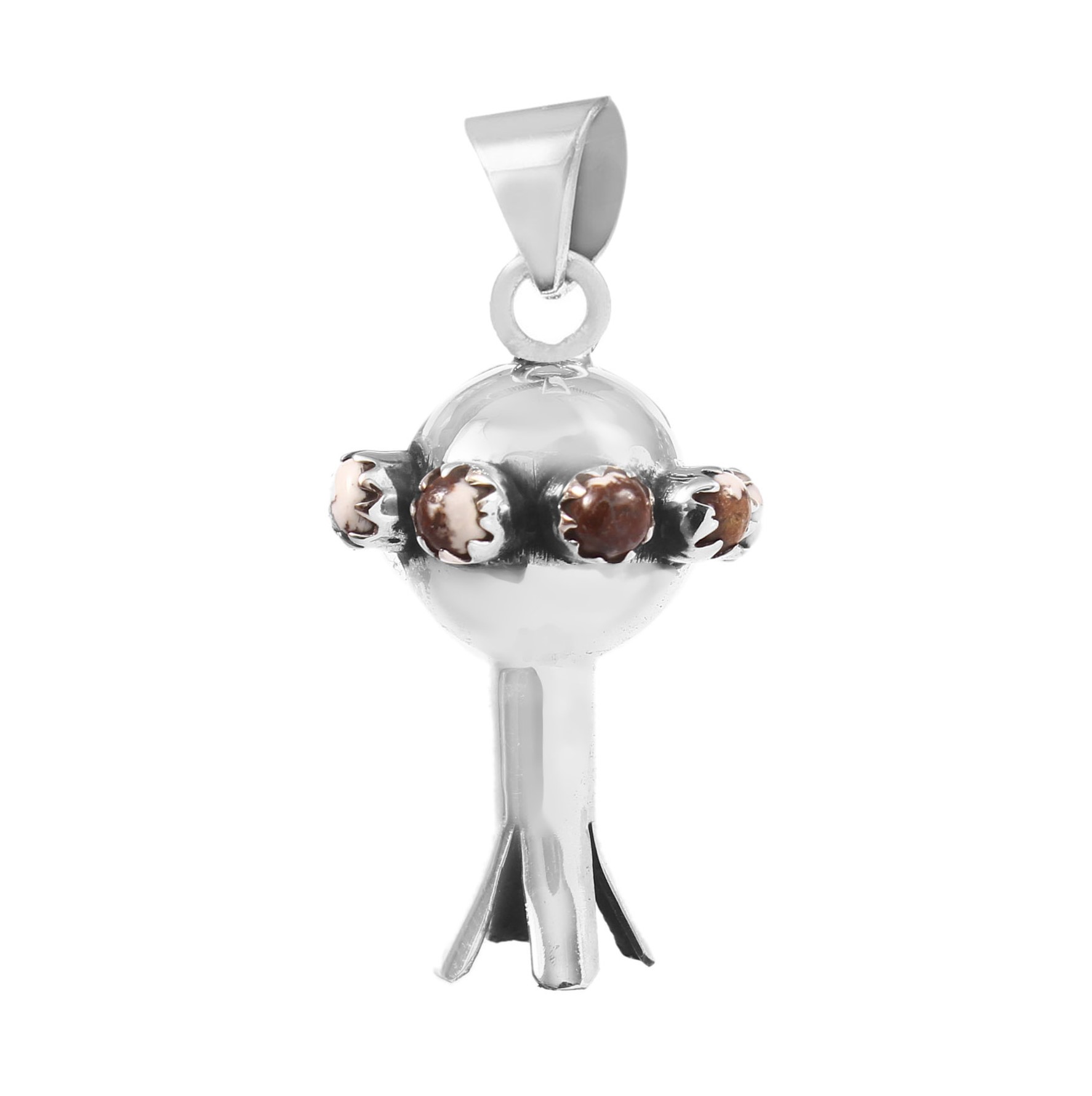 Wild Horse Jasper Squash Blossom Pendant