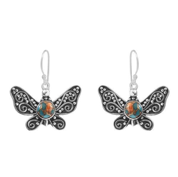 Spiny Oyster Turquoise Butterfly Earring