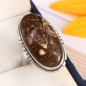 Turtella Jasper Size US 10 Sterling Silver 925 Ring (RS105-1)