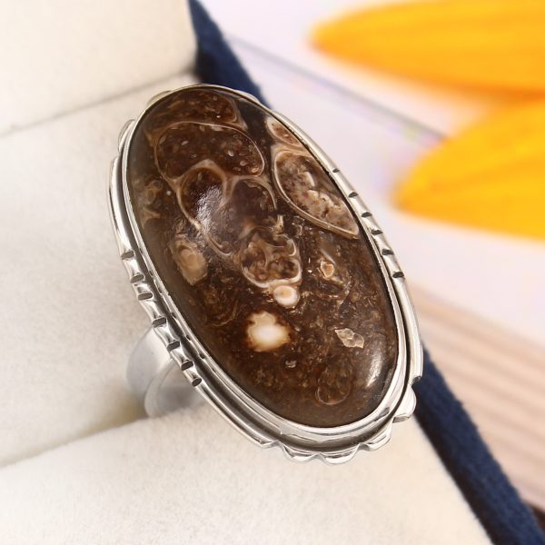 Turtella Jasper Size US 10 Sterling Silver 925 Ring (RS105-1)