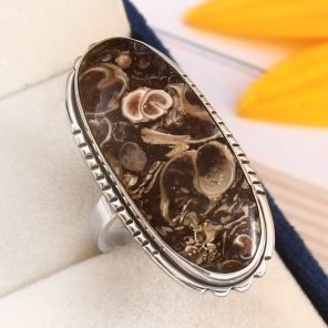 Turtella Jasper Size US 11 Sterling Silver 925 Ring (RS105-3)