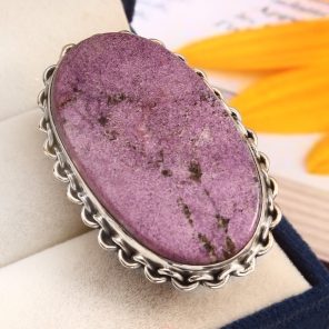 Purpurite Ring Size US 11 Sterling Silver 925 (RS105-12)