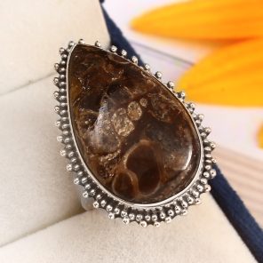 Turtella Jasper Size US 11 Sterling Silver 925 Ring (RS105-6)