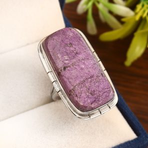 Purpurite Ring Size US 10 Sterling Silver 925 (RS105-13)