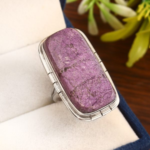 Purpurite Ring Size US 10 Sterling Silver 925 (RS105-13)