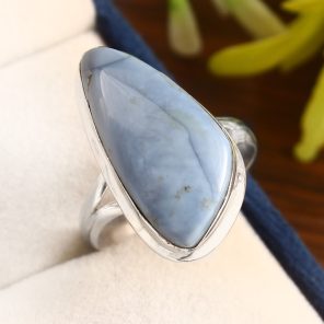 Blue Owyhee Opal Size US 11 Sterling Silver 925 Ring (RS105-22)