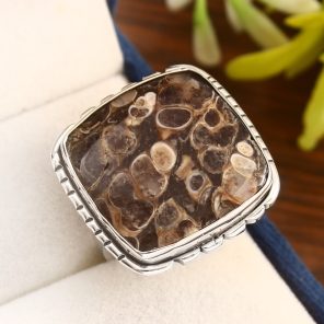 Turtella Jasper Size US 10 Sterling Silver 925 Ring (RS105-9)