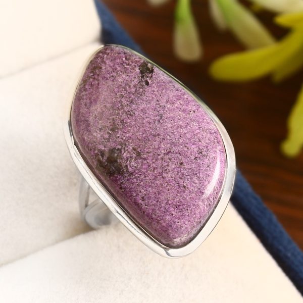 Purpurite Ring Size US 10 Sterling Silver 925 (RS105-14)