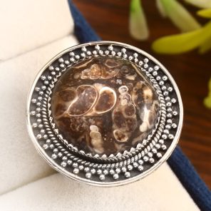 Turtella Jasper Size US 9.5 Sterling Silver 925 Ring (RS105-10)