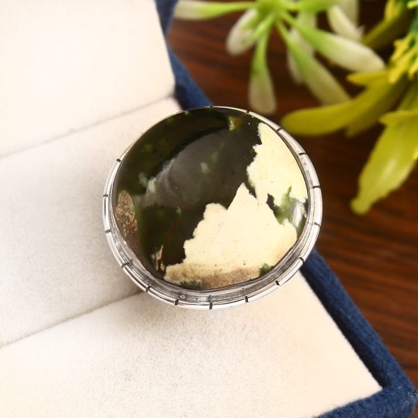 Chrome Chalcedony Ring Size US 8 925 Sterling Silver (RS105-33)