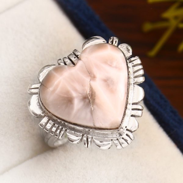 Natrolite (Pink Larimar) Ring Size US 7 Sterling Silver 925 (RS105-189)
