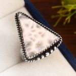 Natrolite (Pink Larimar) Size US 8 Sterling Silver 925 Ring (RS105-171)