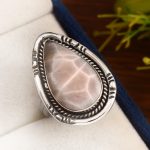 Natrolite (Pink Larimar) Ring Size US 7 Sterling Silver 925 (RS105-191)