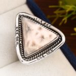 Natrolite (Pink Larimar) Ring Size US 7 Sterling Silver 925 (RS105-193)