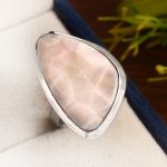Natrolite (Pink Larimar) Size US 6 Sterling Silver 925 Ring (RS105-167)