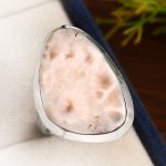 Natrolite (Pink Larimar) Size US 6 Sterling Silver 925 Ring (RS105-170)