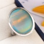 Aurora Opal Size US 8 925 Sterling Silver Ring (RS105-151)