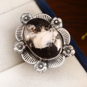 White Buffalo Turquoise Size US 6 925 Sterling Silver Ring (RS105-127)