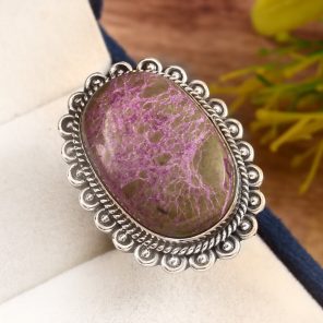 Stichtite Ring Size US 8 925 Sterling Silver (REXT73-36)