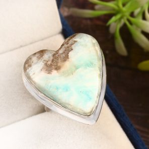Green Argonite Ring Size US 12 925 Sterling Silver (REXT73-38)