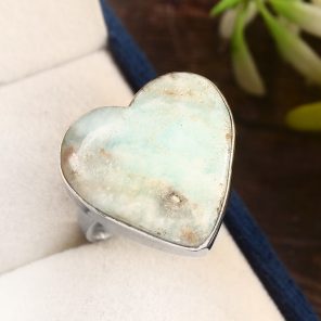 Green Argonite Ring Size US 9Â½ 925 Sterling Silver (REXT73-41)