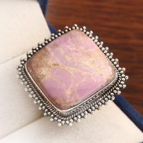 Phosphosiderite Size US 12 925 Silver Ring (RS103-76)