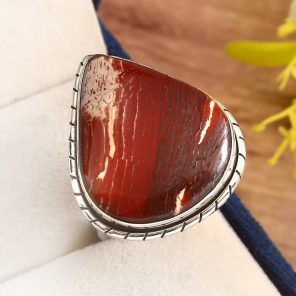 Snakeskin Jasper Size US 11 Sterling Silver 925 Ring (RS104-83)