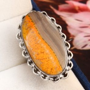 Bumble Bee Jasper Size US 8 Silver 925 Ring (RS103-42)