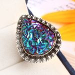 Titanium Druzy Ring Size US 10 925 Sterling Silver (RS8-375)